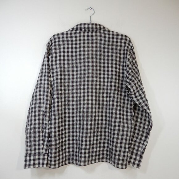 SCOTCH & SODA Check SHIRT Sz S Relaxed Fit Seersucker Brown Wool Blend NEW $178 - Picture 8 of 10